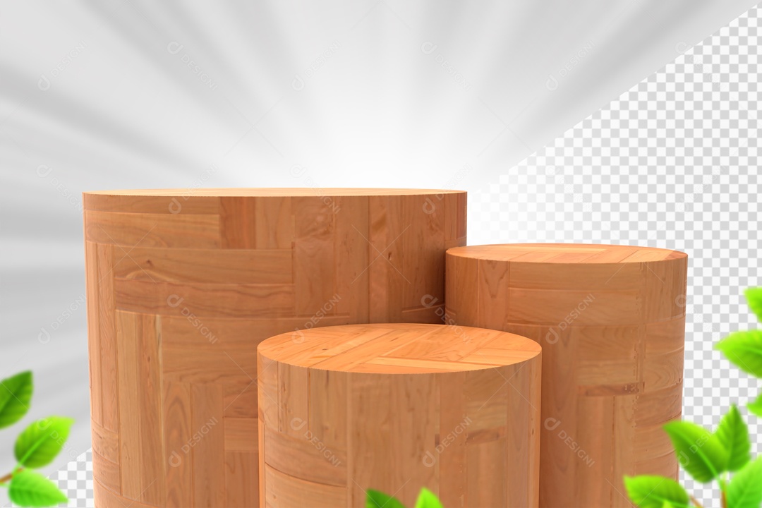 Troncos De Madeira Clara Elemento 3D PSD