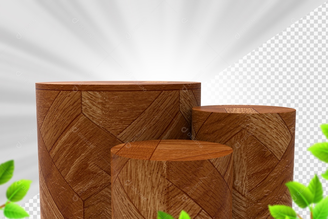 Elemento Com 4 Troncos De Madeira Vermelha Para Composição PSD