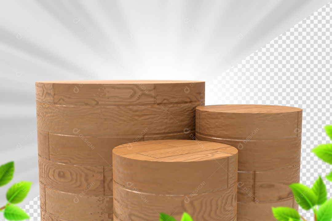 Troncos De Madeira Clara Elemento 3D PSD