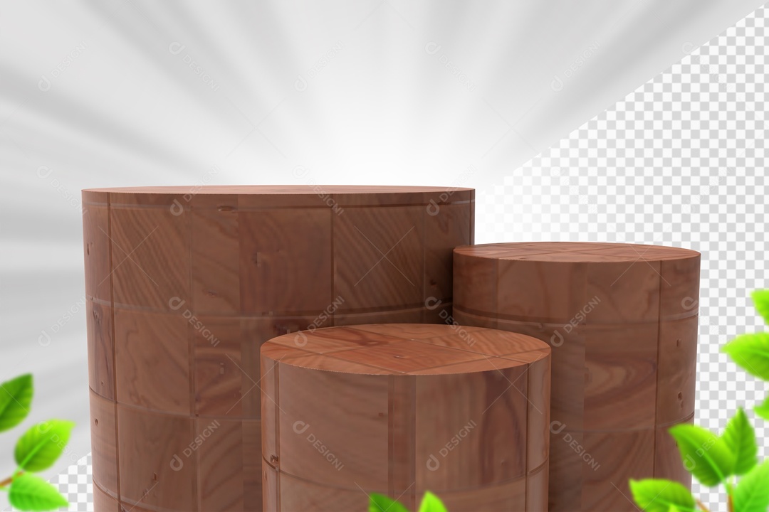 Troncos De Madeira Marrom Elemento 3D PSD