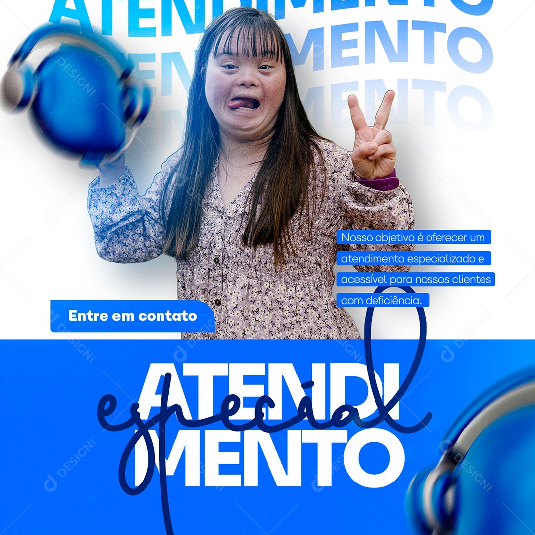 Atendimento Especializado e Acessível Para Nossos Clientes Atendimento Especial Social Media PSD Editável