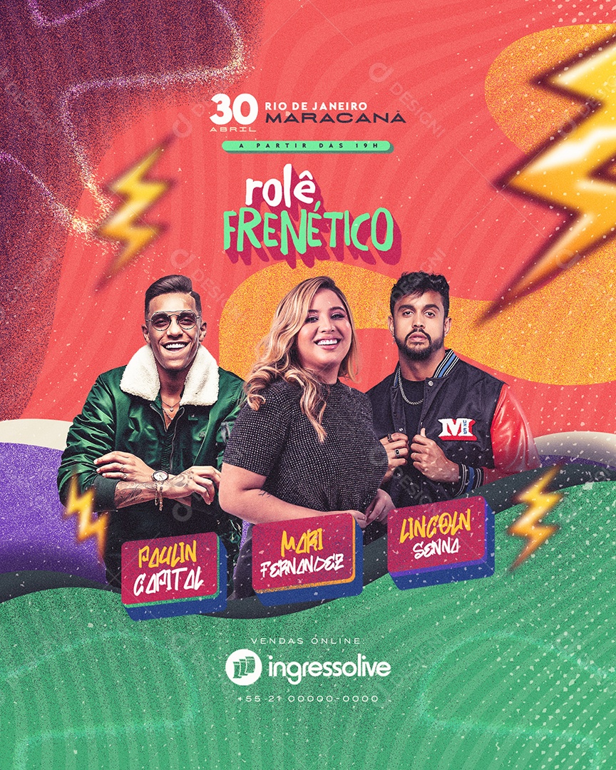 Flyer Rolê Frenético Social Media PSD Editável