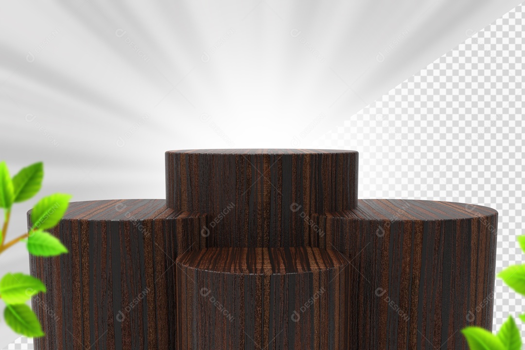 Troncos De Madeira Preta Elemento 3D PSD