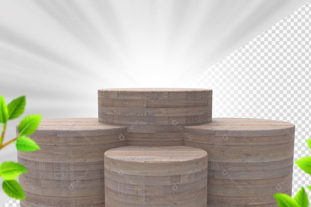 Light Wood Trunks 3D PSD Element