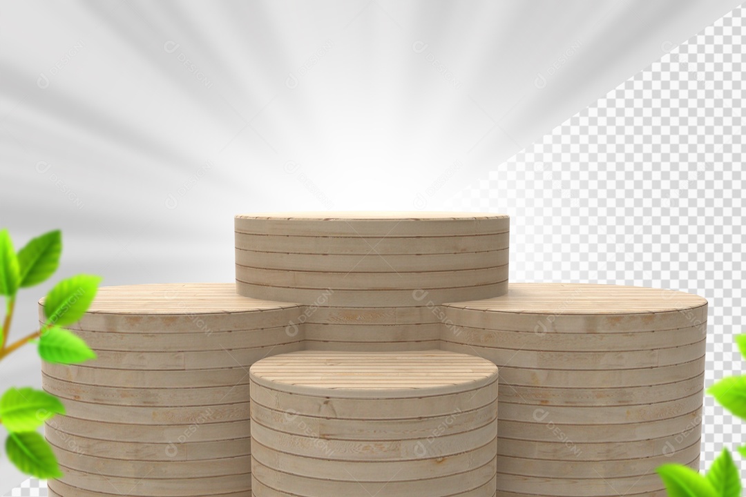 Troncos De Madeira Branca Elemento 3D PSD