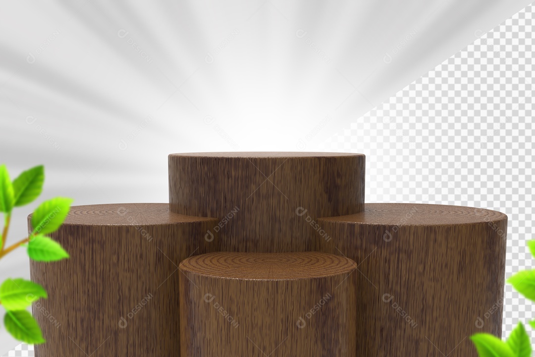 Troncos De Madeira Marrom Elemento 3D PSD