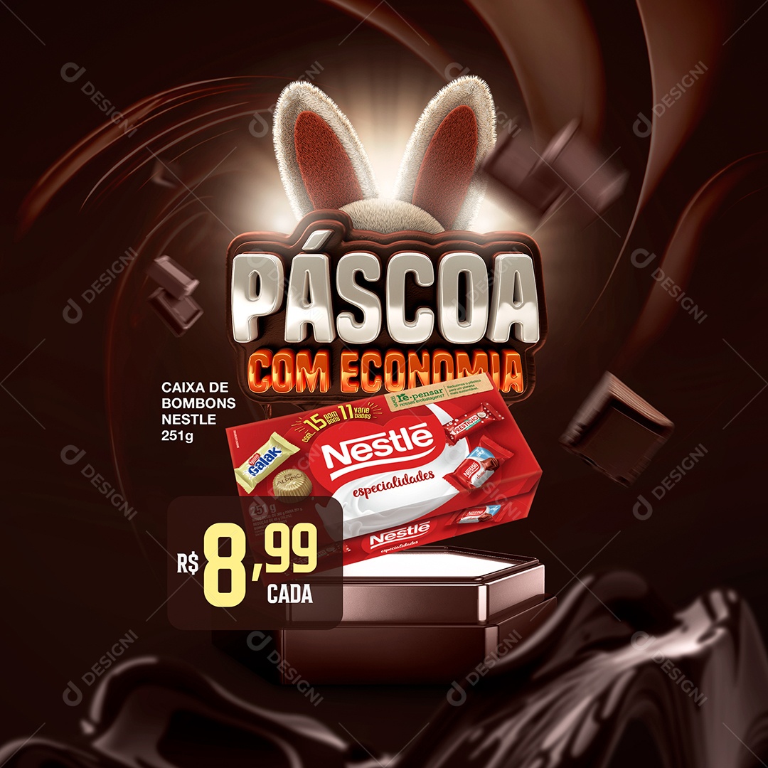 Páscoa Com Economia Venha Conferir Social Media PSD Editável