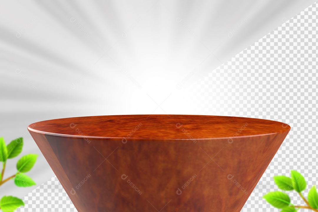 Podium De Madeira Vermelha Elemento 3D PSD