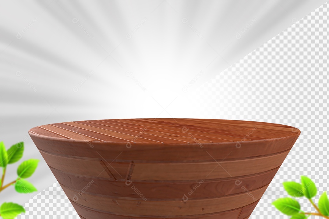 Podium De Madeira Marrom Elemento 3D PSD