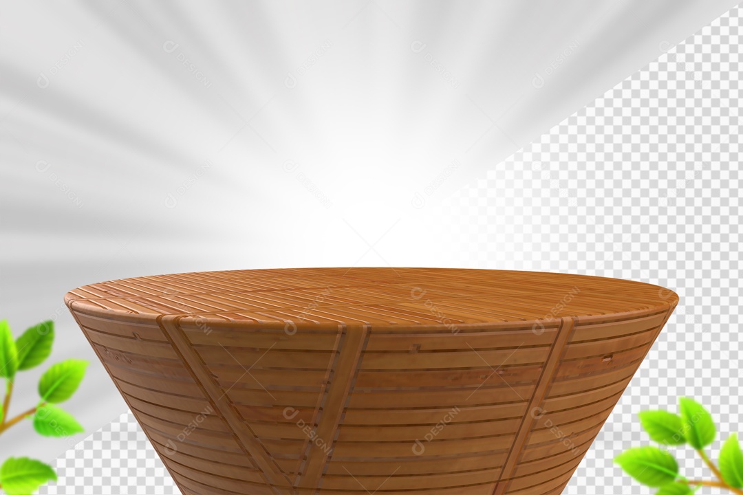 Podium De Madeira Marrom Elemento 3D PSD
