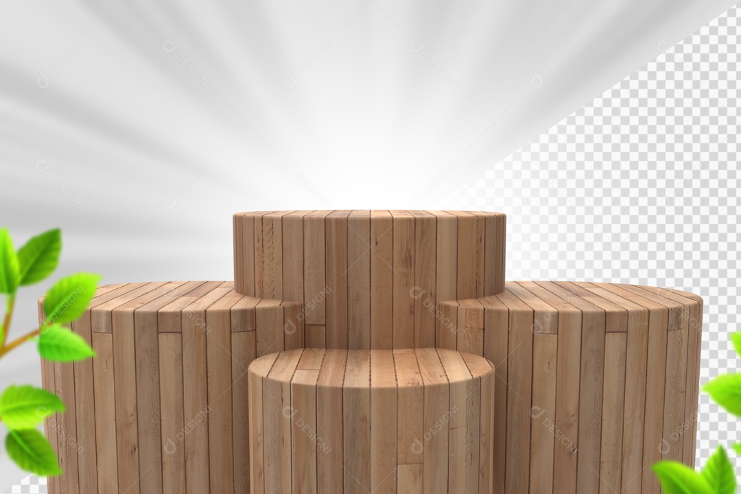 Elemento Com 4 Troncos De Madeira Marrom Claro  Para Composição PSD