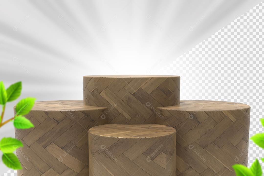 Elemento Com 4 Troncos De Madeira Marrom Para Composição PSD