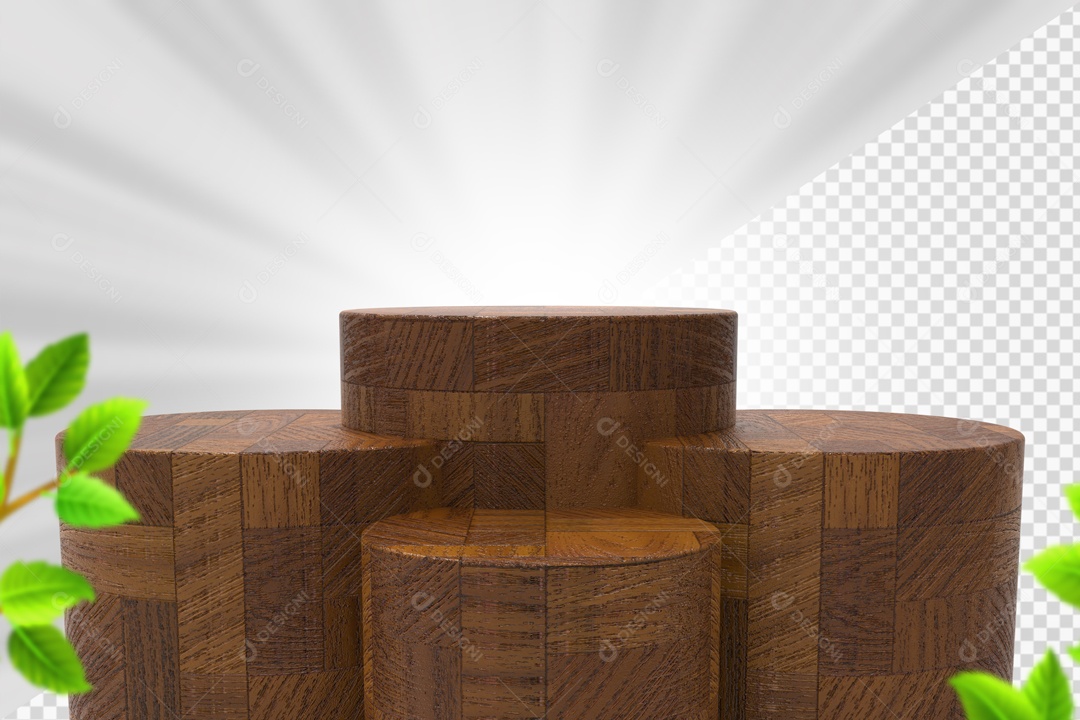 Elemento Com 4 Troncos De Madeira Marrom Para Composição PSD