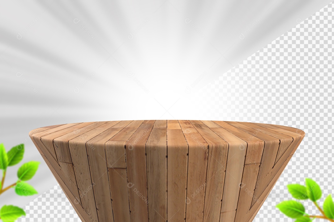 Podium De Madeira Marrom Elemento 3D PSD