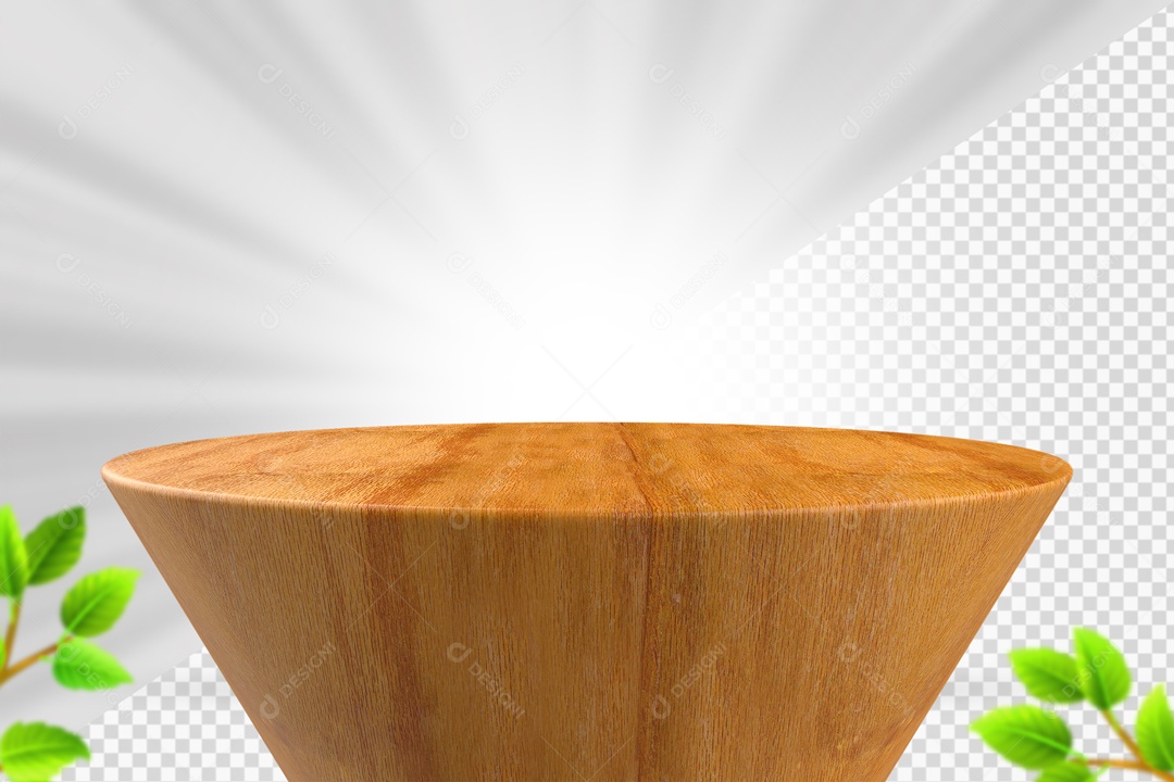 Podium De Madeira Amarela Elemento 3D PSD