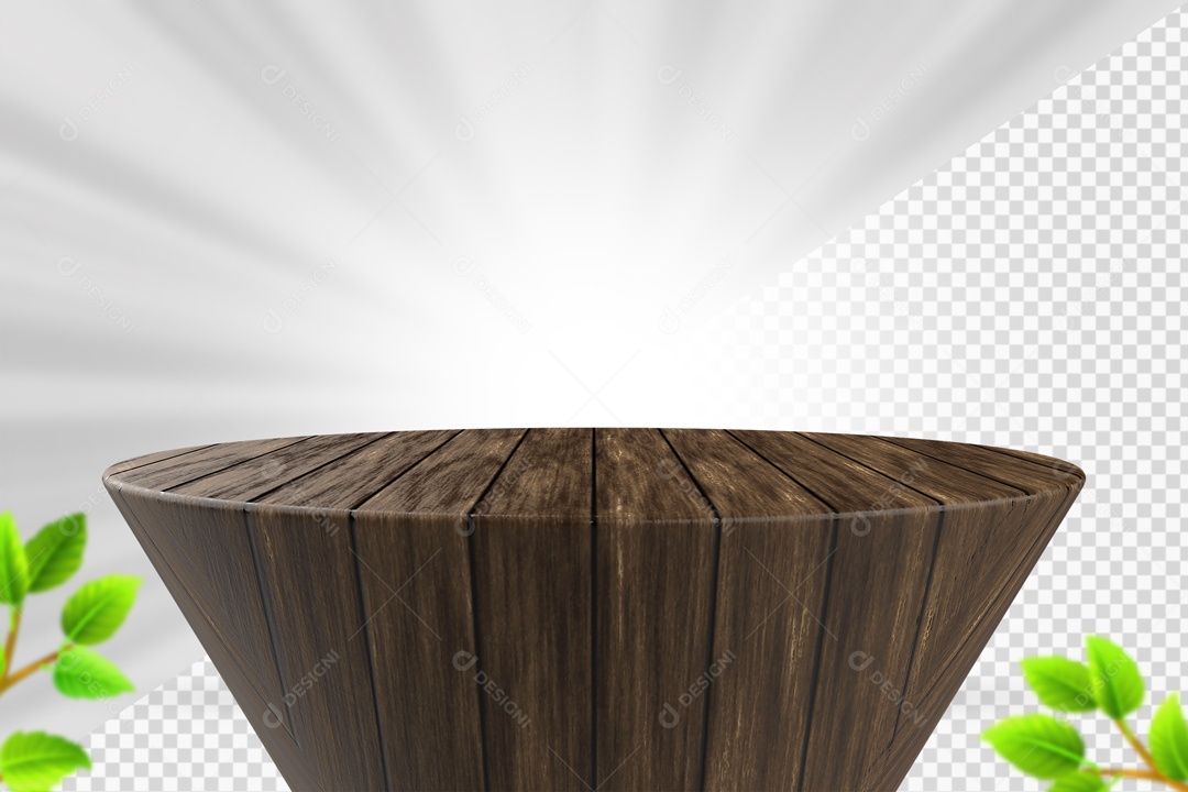 Podium De Madeira Marrom Elemento 3D PSD