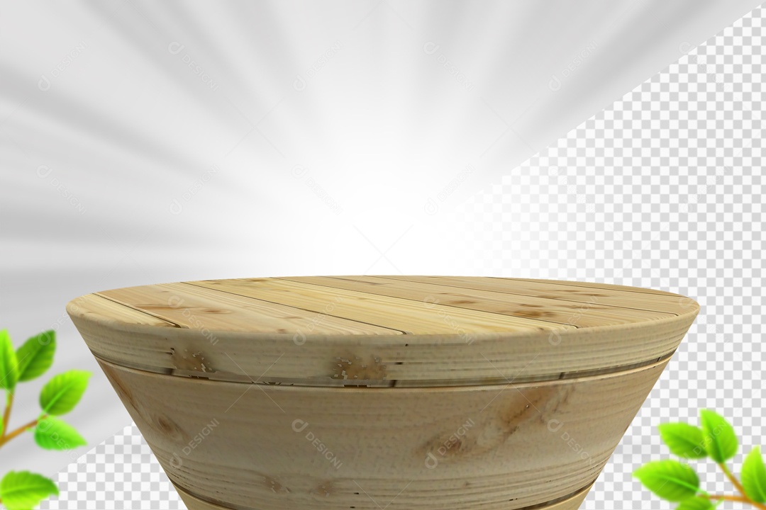 Podium De Madeira Branca Elemento 3D PSD