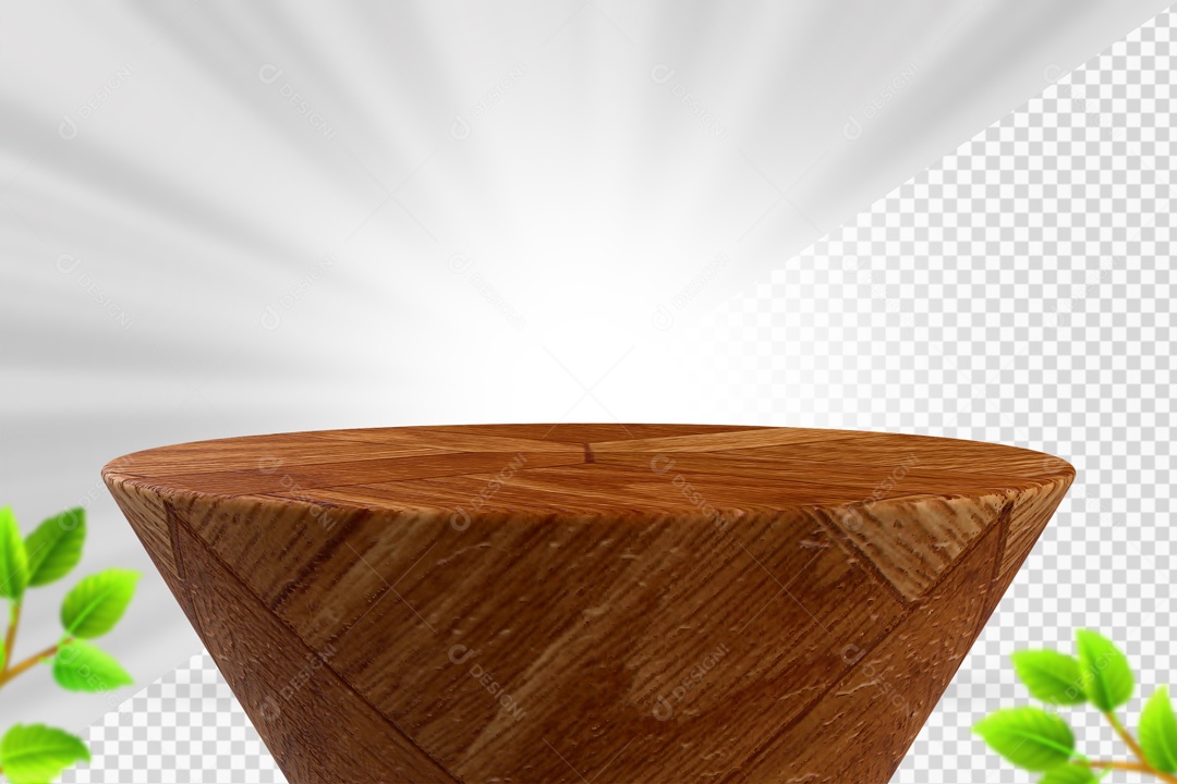 Podium De Madeira Marrom Elemento 3D PSD