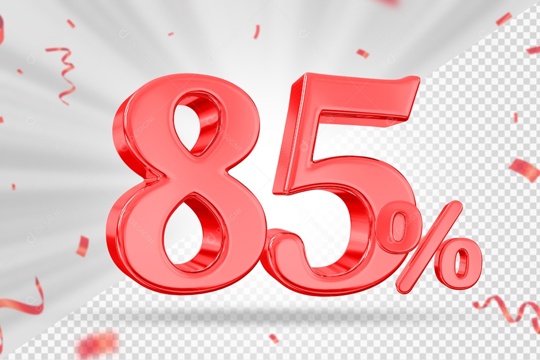 Numero Vermelho 85% De Desconto Elemento 3D PSD