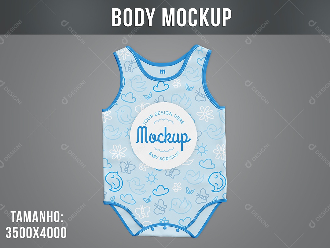 Body Mockup Roupa Bebê Pequeno Regata PSD