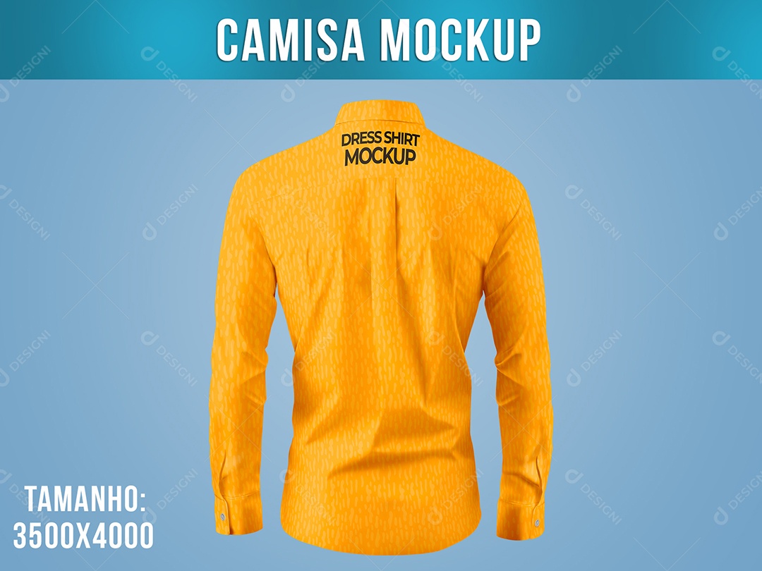 Camisa Mockup Manga Longa Vista Trás PSD