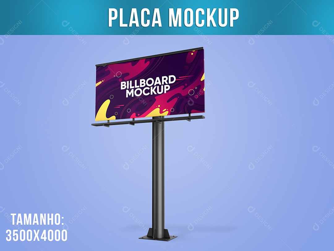 Placa Publicitária Mockup Divulgação Outdoor PSD