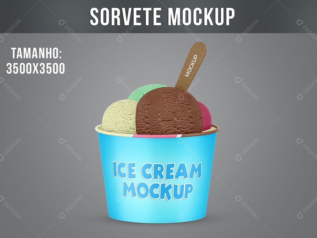 Sorvete Mockup Copo Doce Gelado