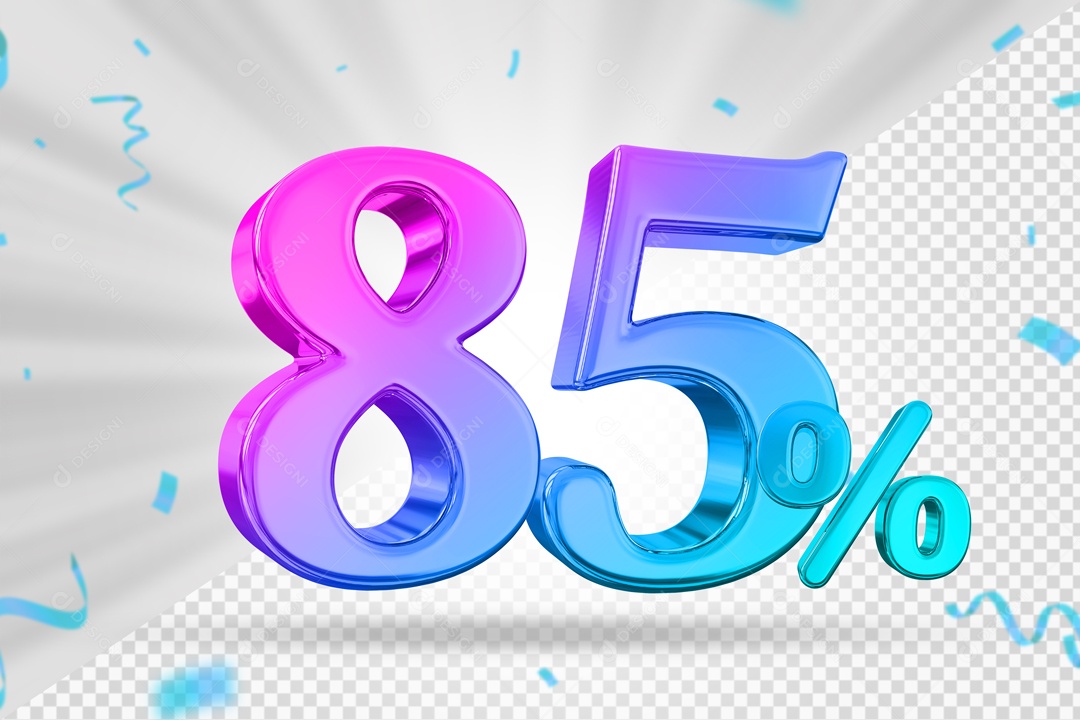 Numero Colorido 85% De Desconto Elemento 3D PSD