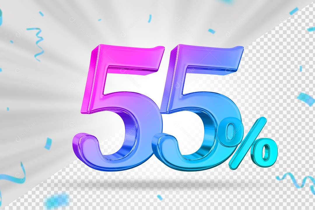 Numero Colorido 55% De Desconto Elemento 3D PSD