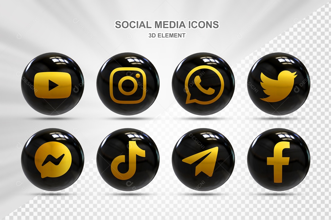 Icones Pretos De Redes Sociais E Aplicativos PSD