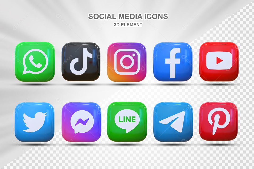 Icones De Redes Sociais E Aplicativos PSD