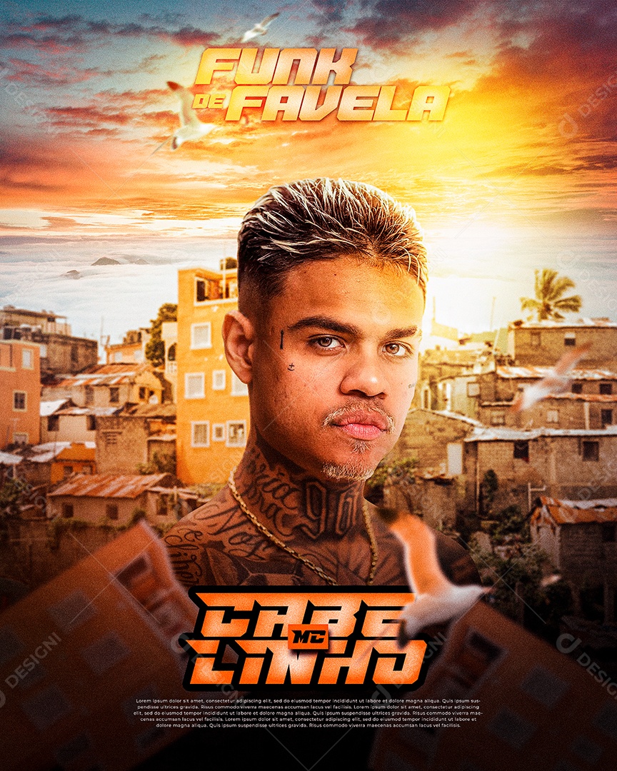 Flyer Funk da Favela Social Media PSD Editável