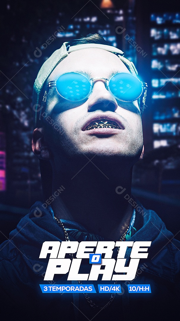 Story Flyer Press Play Social Media Editable PSD