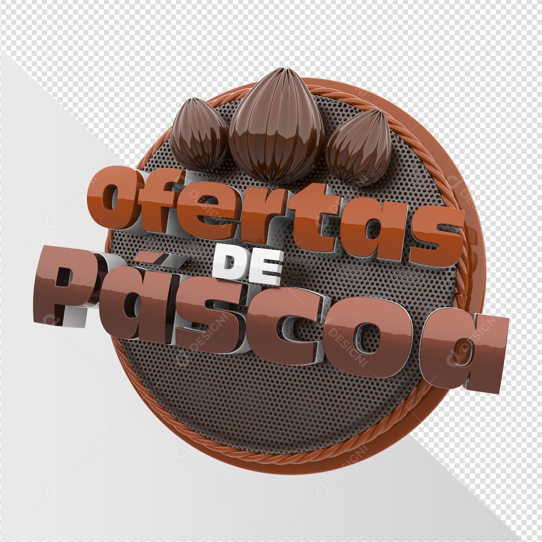 Selo 3D Ofertas De Páscoa Elemento 3D Para Composição PSD