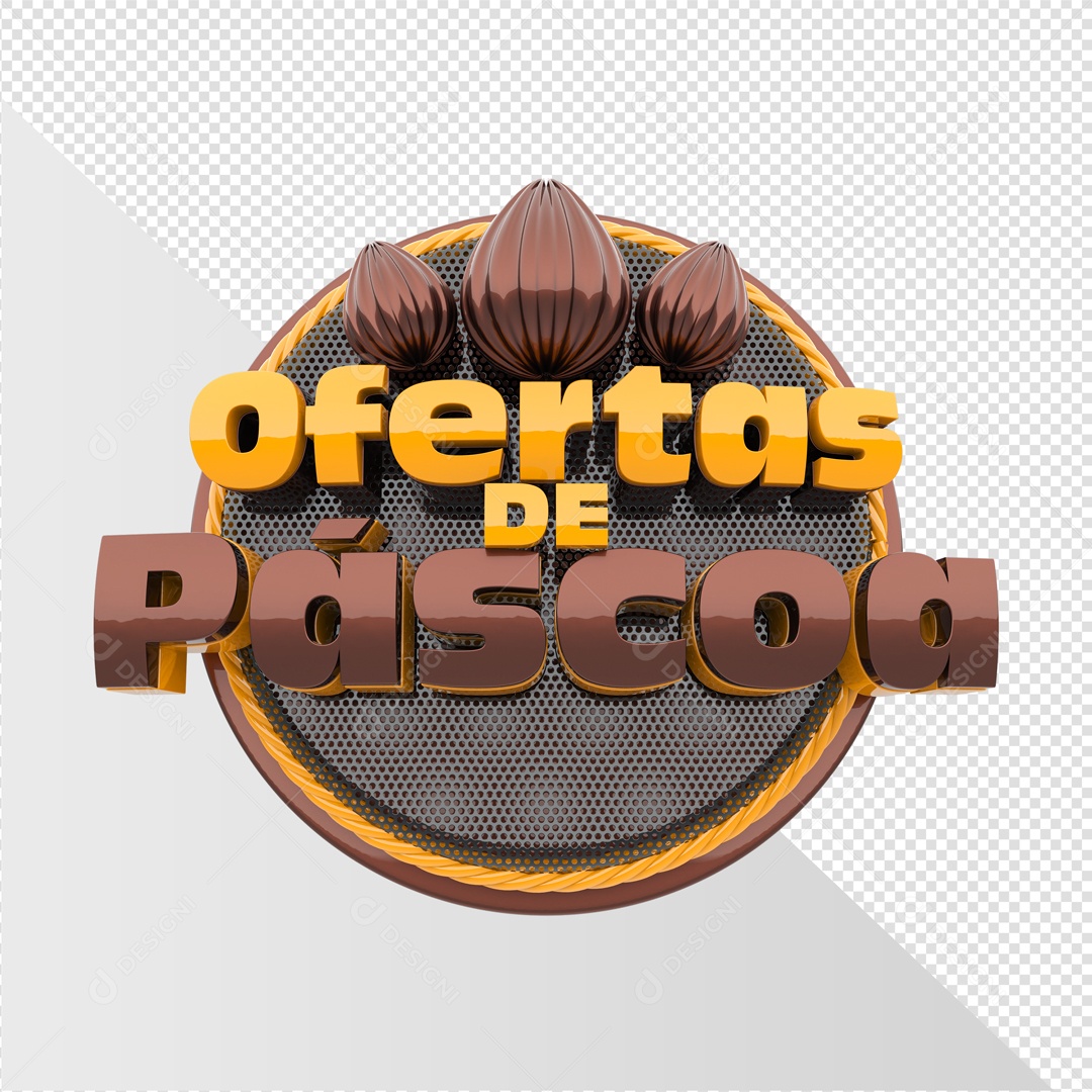 Selo 3D Ofertas De Páscoa Para Composição PSD