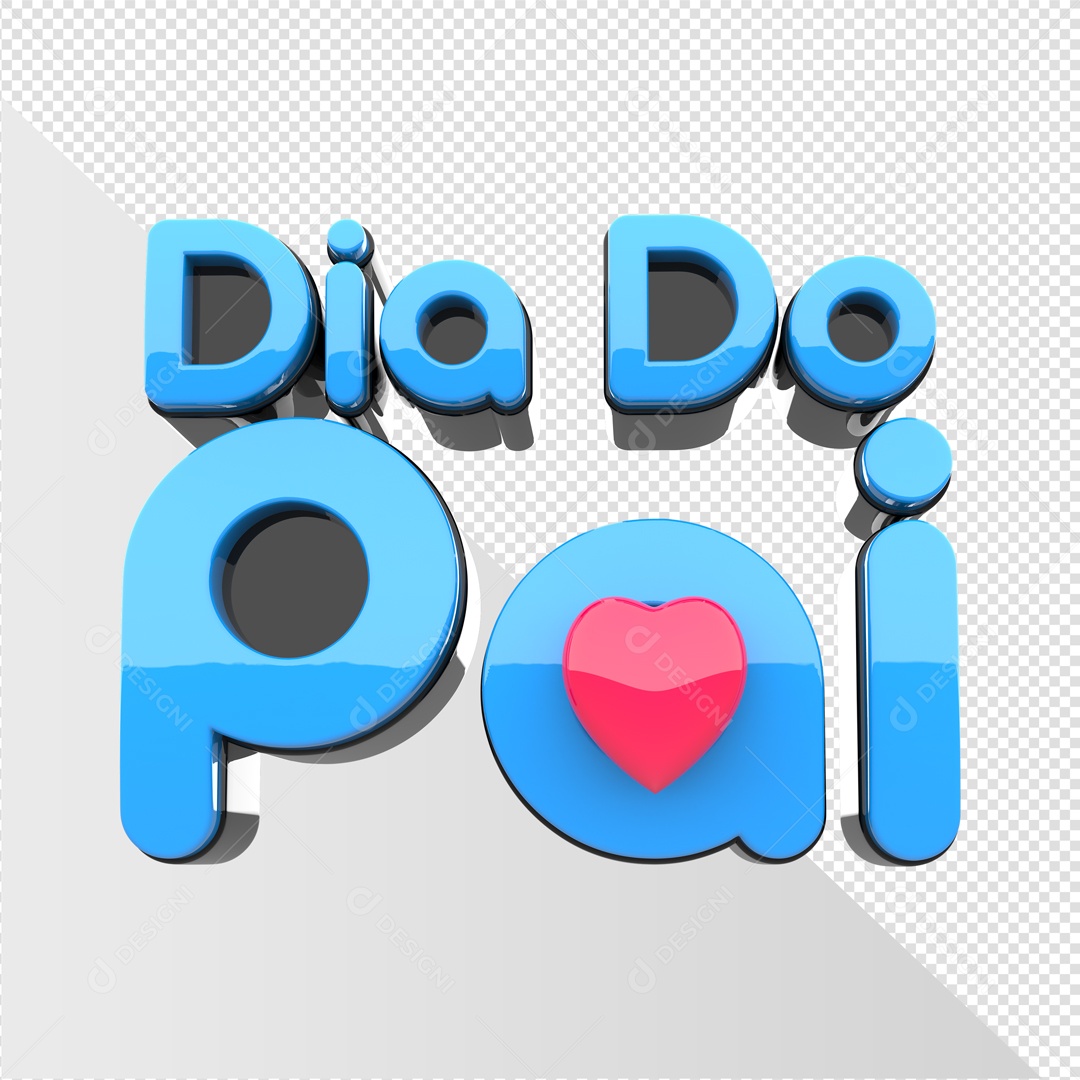 Dia Do Pai Selo 3D Azul PSD