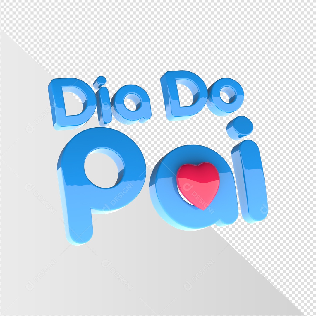 Dia Do Pai Selo 3D Azul PSD