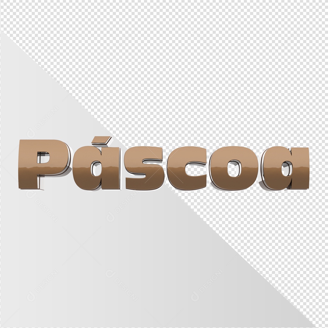 Texto 3D Páscoa Marrom Elemento 3D PSD