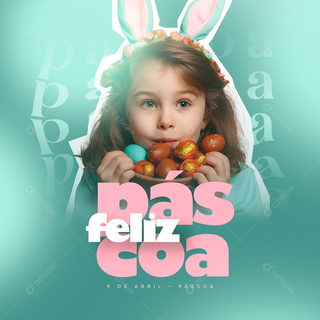 Feliz Páscoa 9 De Abril Social Media PSD Editável