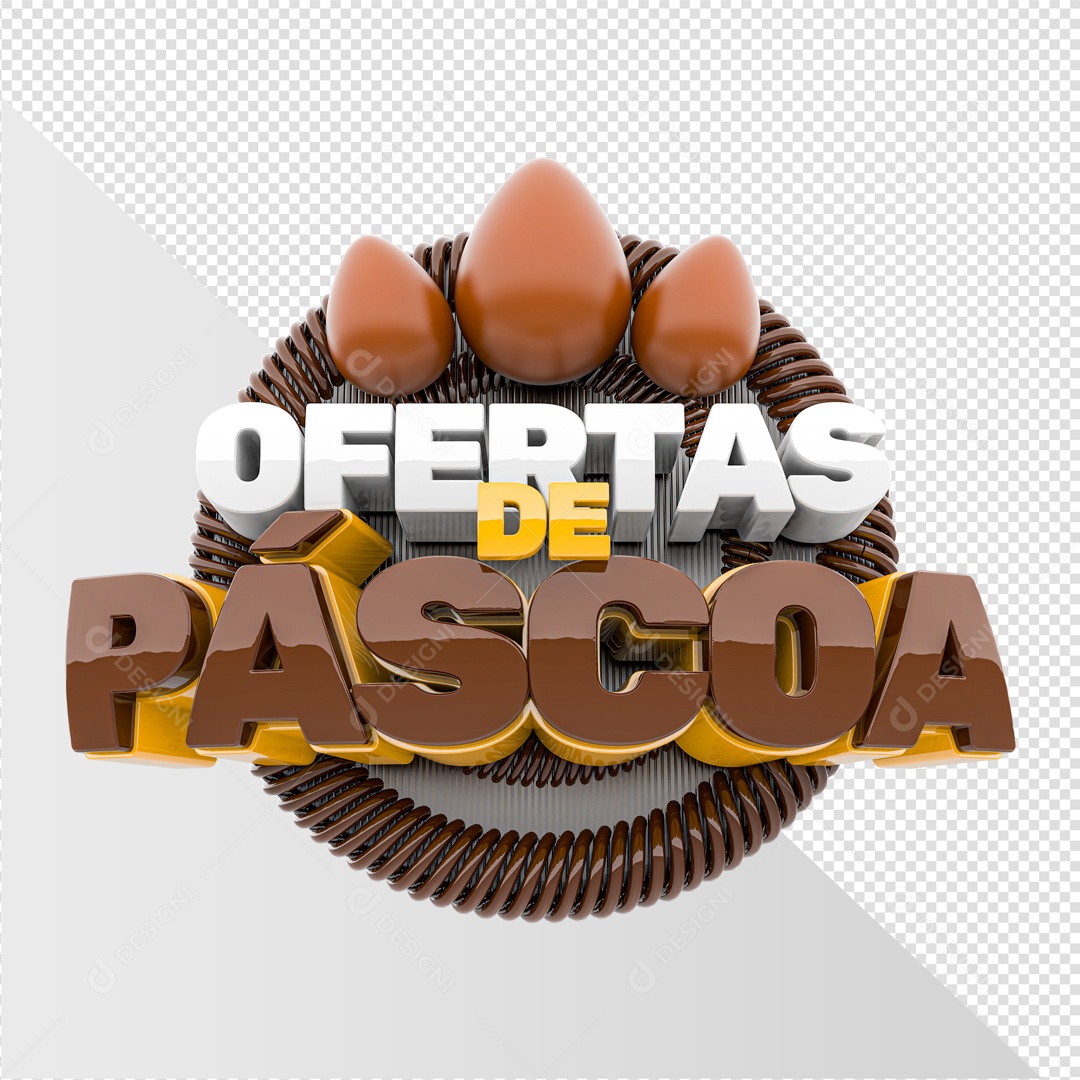 Selo 3D Ofertas De Páscoa Elemento 3D Para Composição PSD