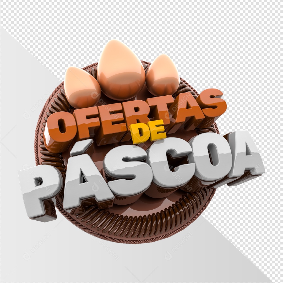 Selo 3D Ofertas De Páscoa Elemento 3D Para Composição PSD