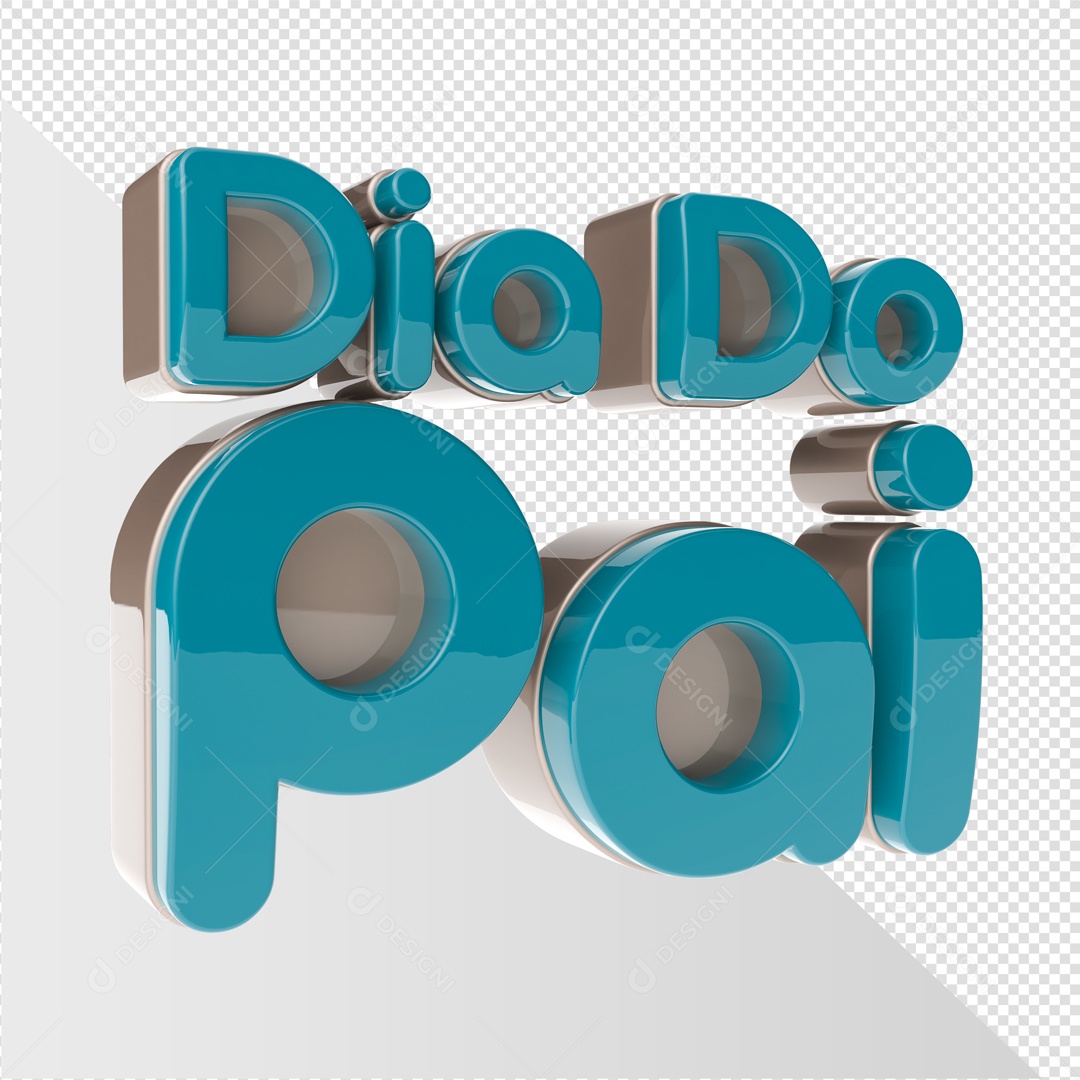 Dia Do Pai Selo 3D Azul PSD