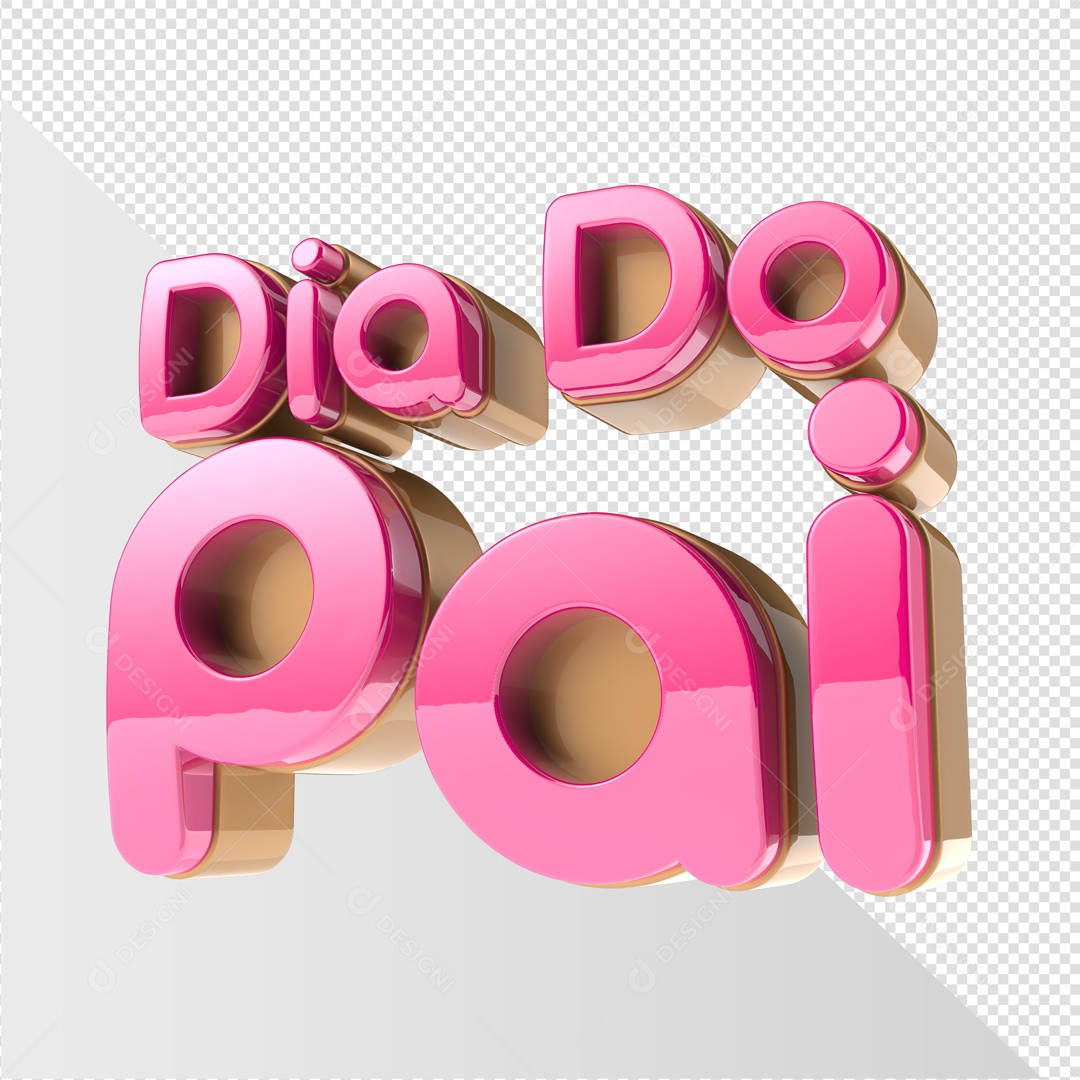 Dia Do Pai Selo 3D Rosa PSD