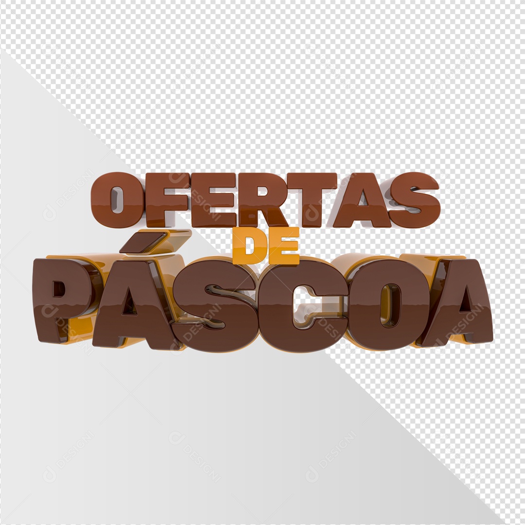 Texto Ofertas De Páscoa Elemento 3D Para Composição PSD