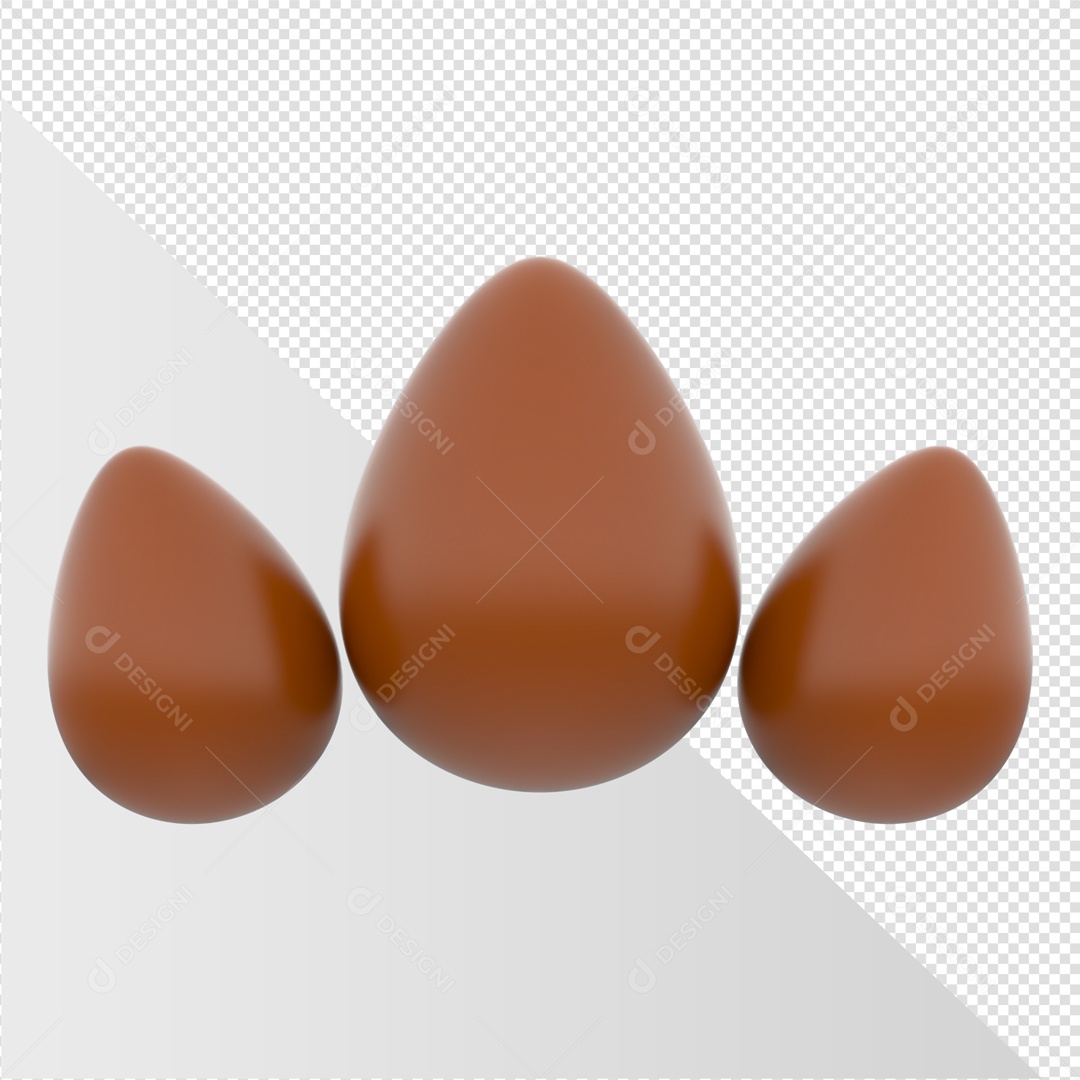 Elemento De 3 Ovos Da Páscoa Para Composição PSD