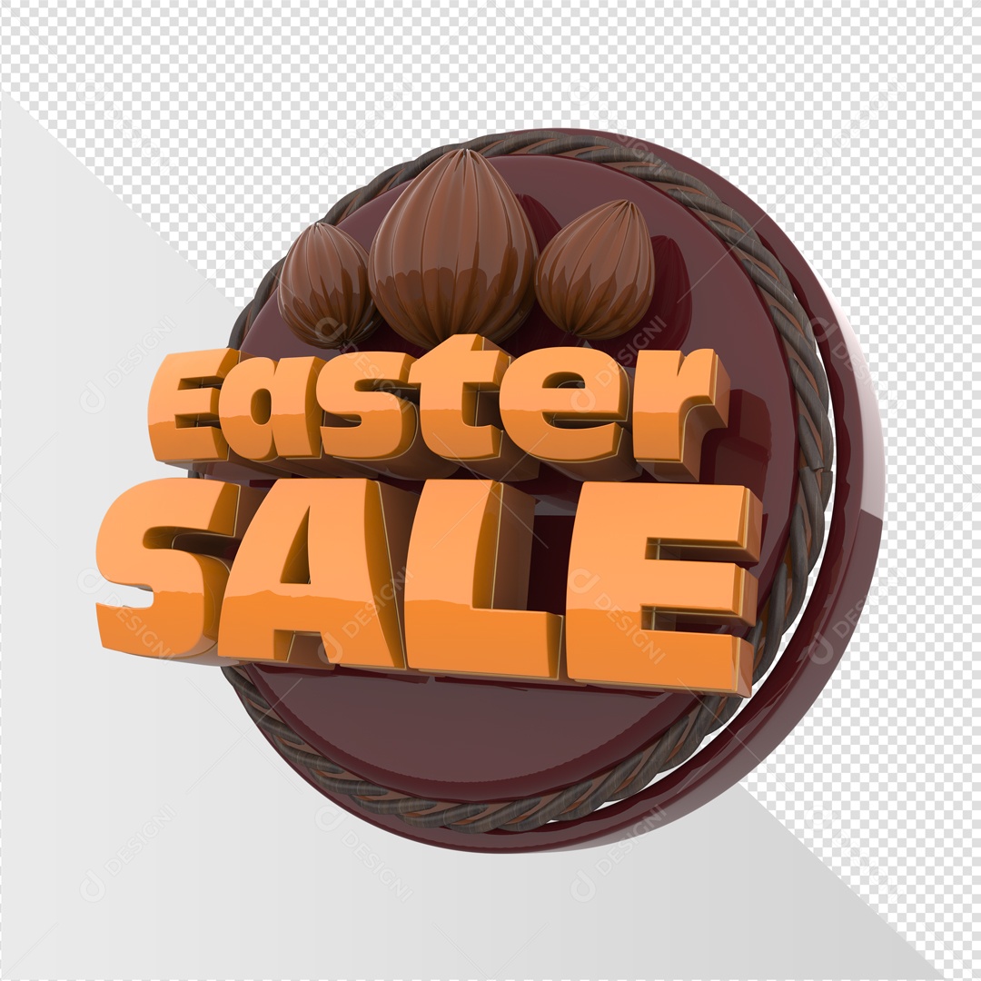 Selo 3D De Promoção De Páscoa PSD