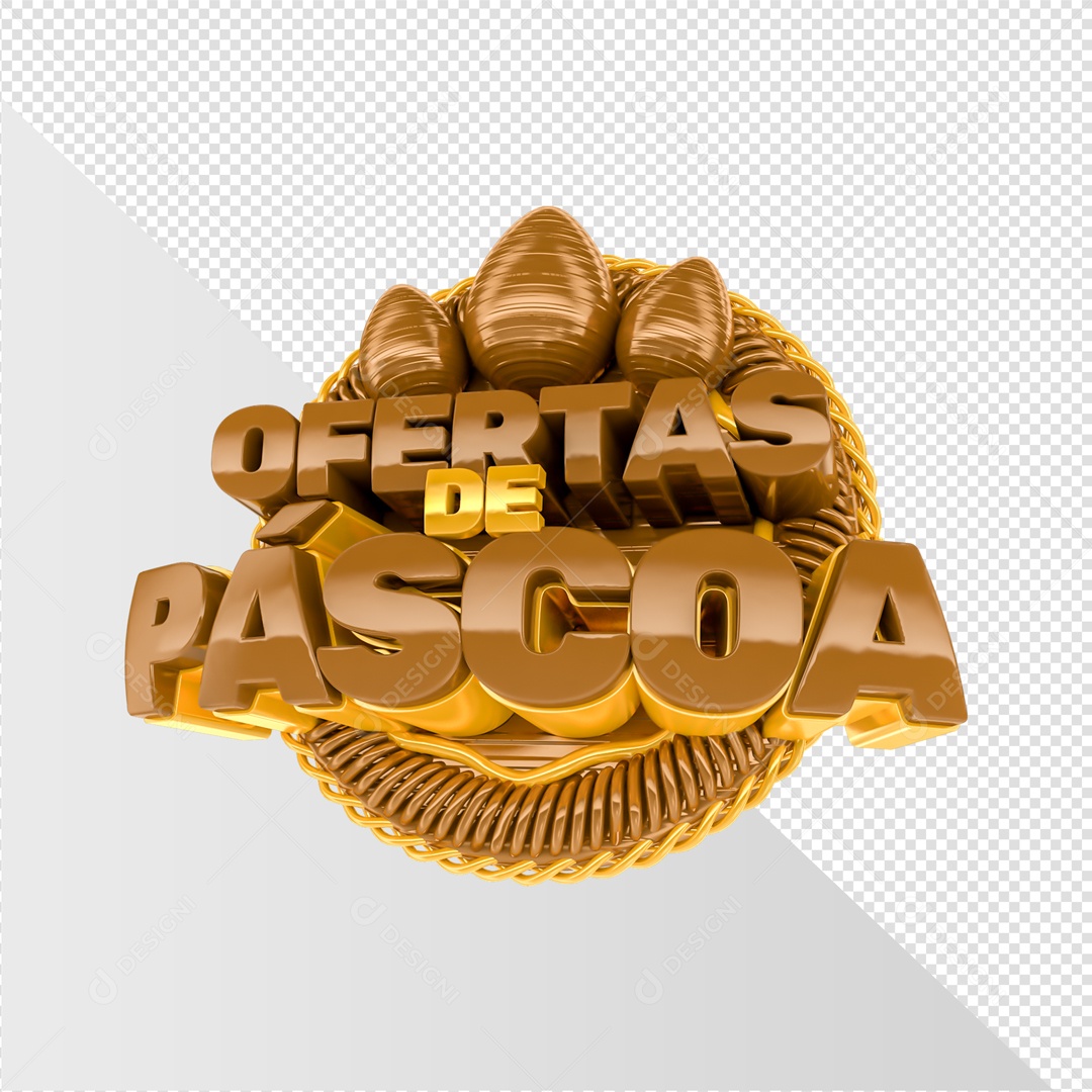 Selo 3D Ofertas De Páscoa Elemento 3D Para Composição PSD