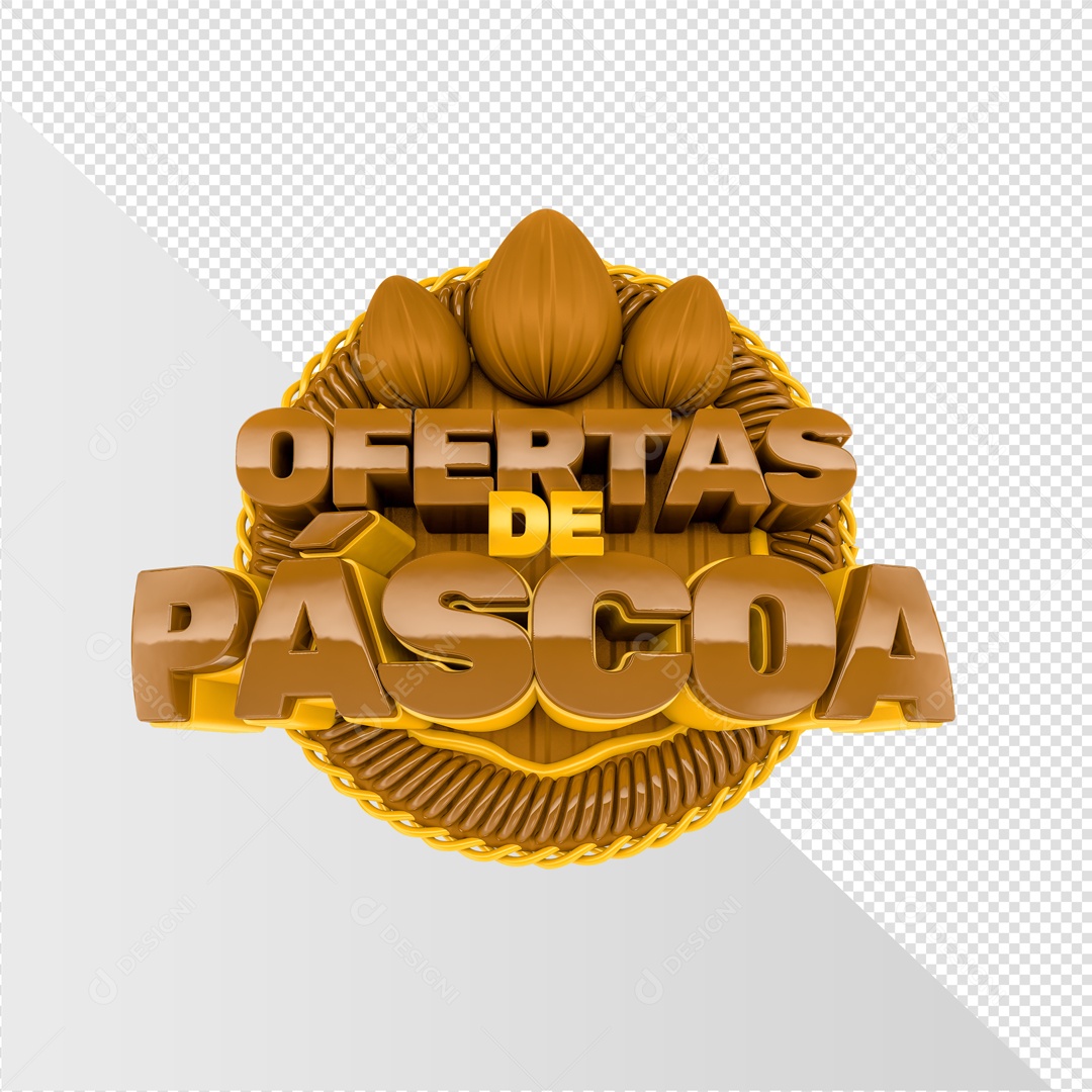 Selo 3D Ofertas De Páscoa Elemento 3D Para Composição PSD