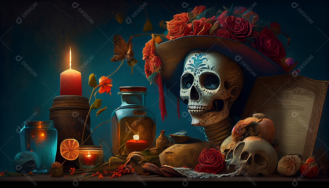 Dia dos Mortos, lembrando o falecido 1º de novembro.