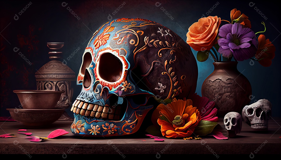 Dia dos Mortos, lembrando o falecido 1º de novembro.